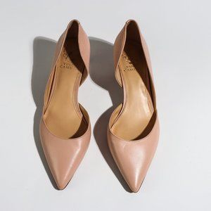 NWOT Vince Camuto Pointy Toe Kitten Heel Size 9 Nude Blush Pink Leather